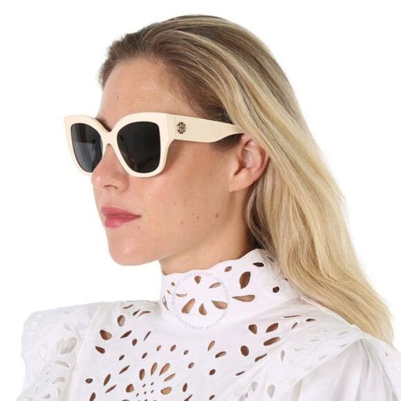 TORY BURCH Ivory Cat Eye Sunglasses TY7184U  I - Picture 14 of 15